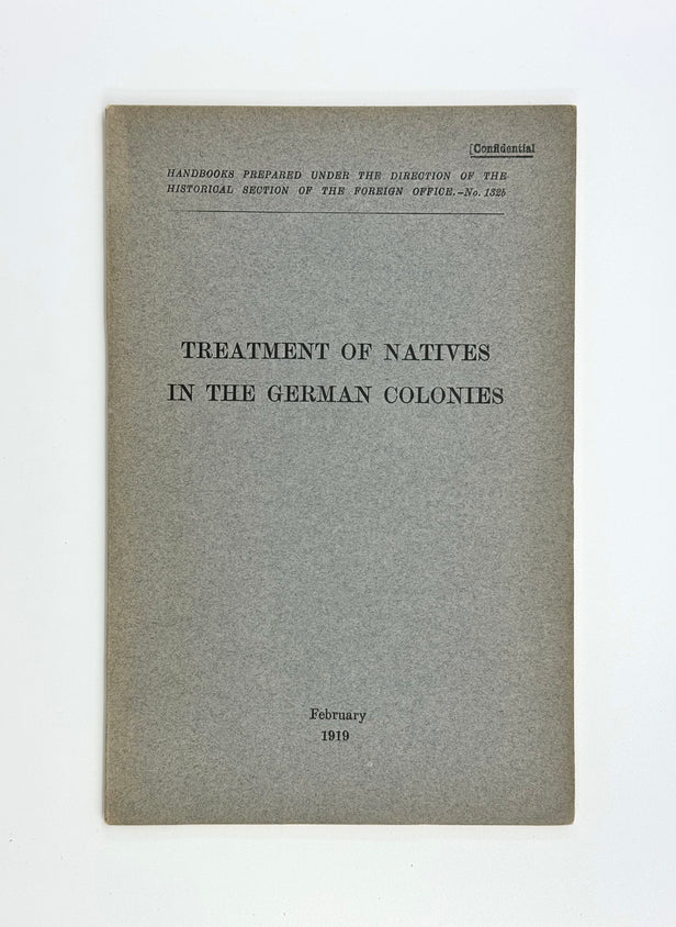 Treatment of Natives in the German Colonies.