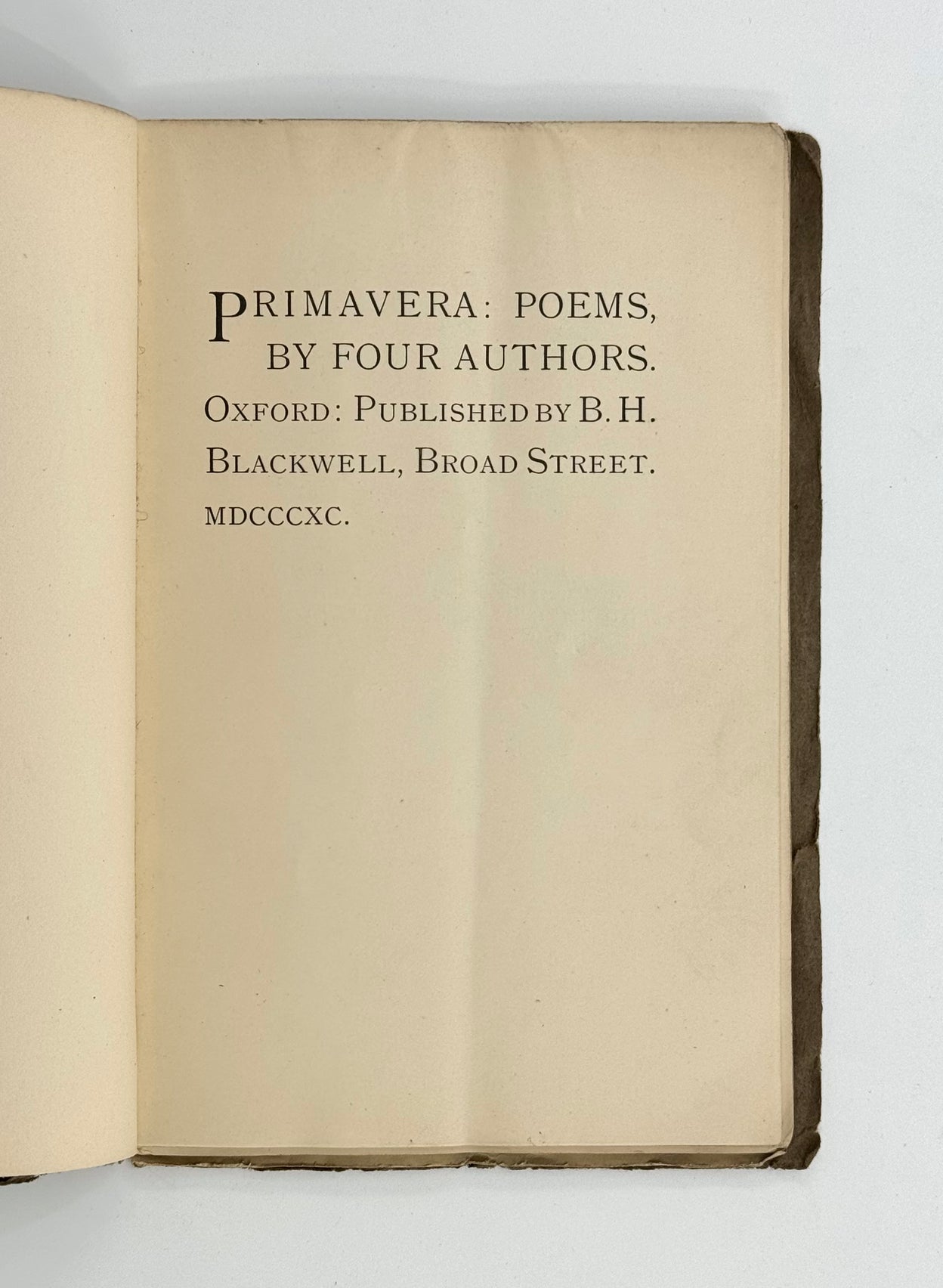 Primavera: Poems, by Four Authors.