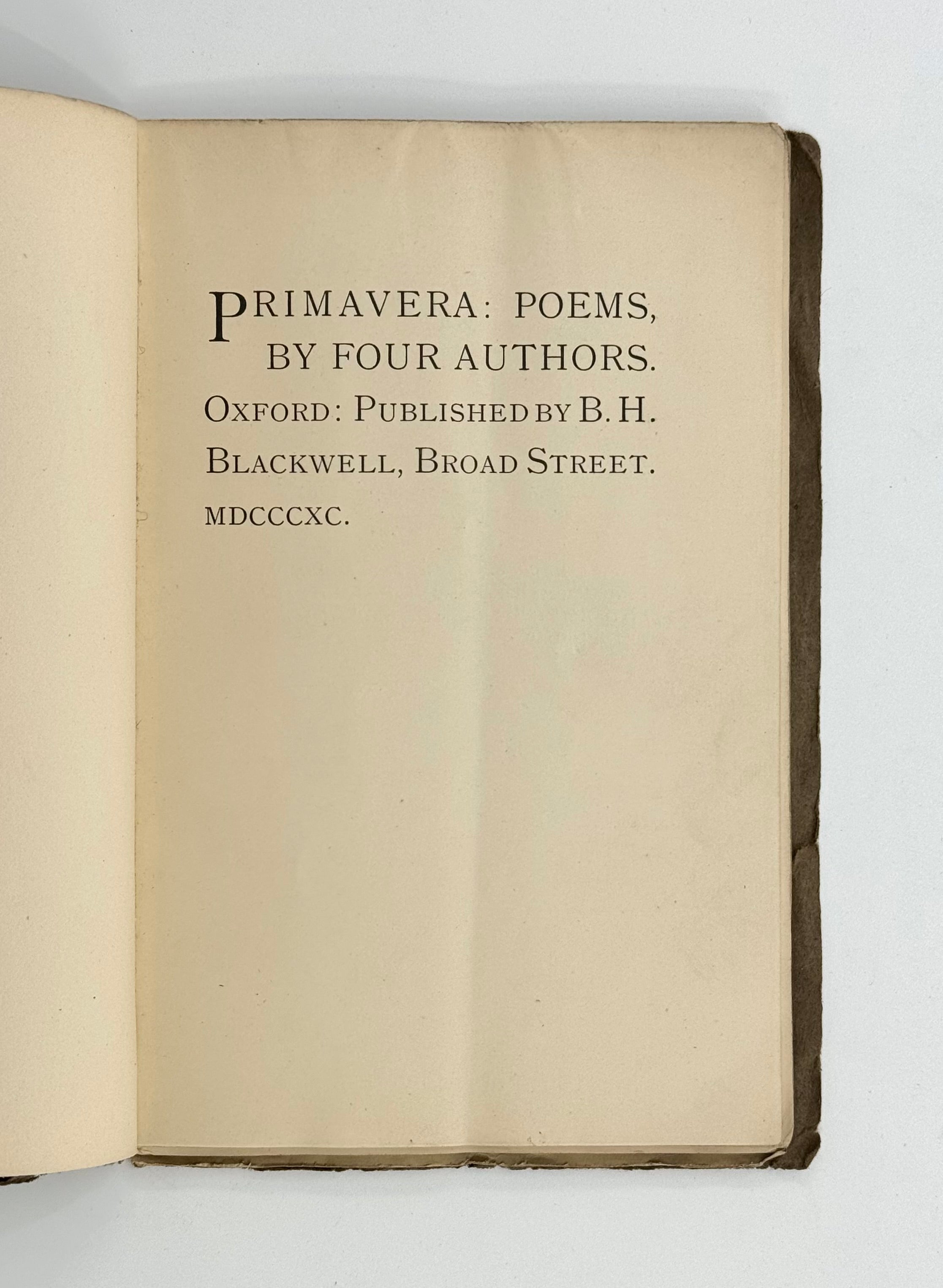 Primavera: Poems, by Four Authors.