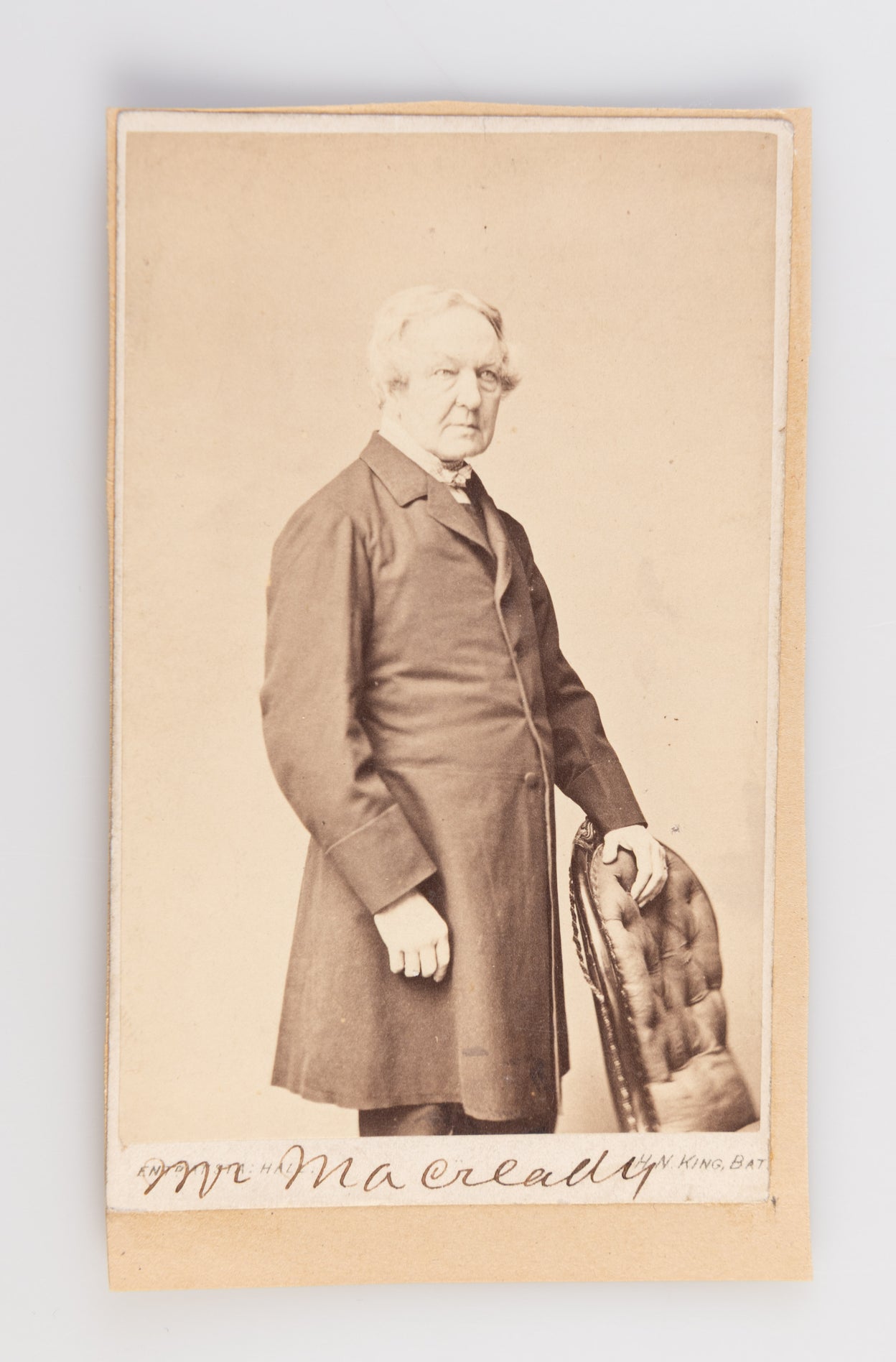 Carte de visite of the famous nineteenth century actor and great friend of Dickens