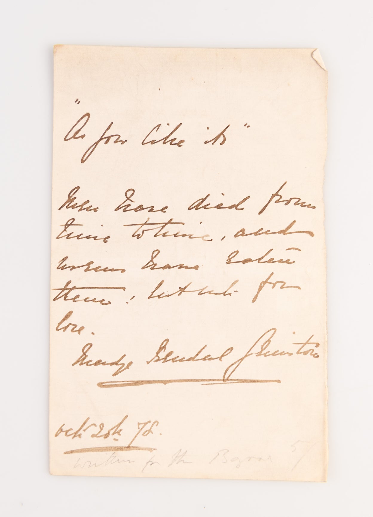 Autograph Quotation Signed (