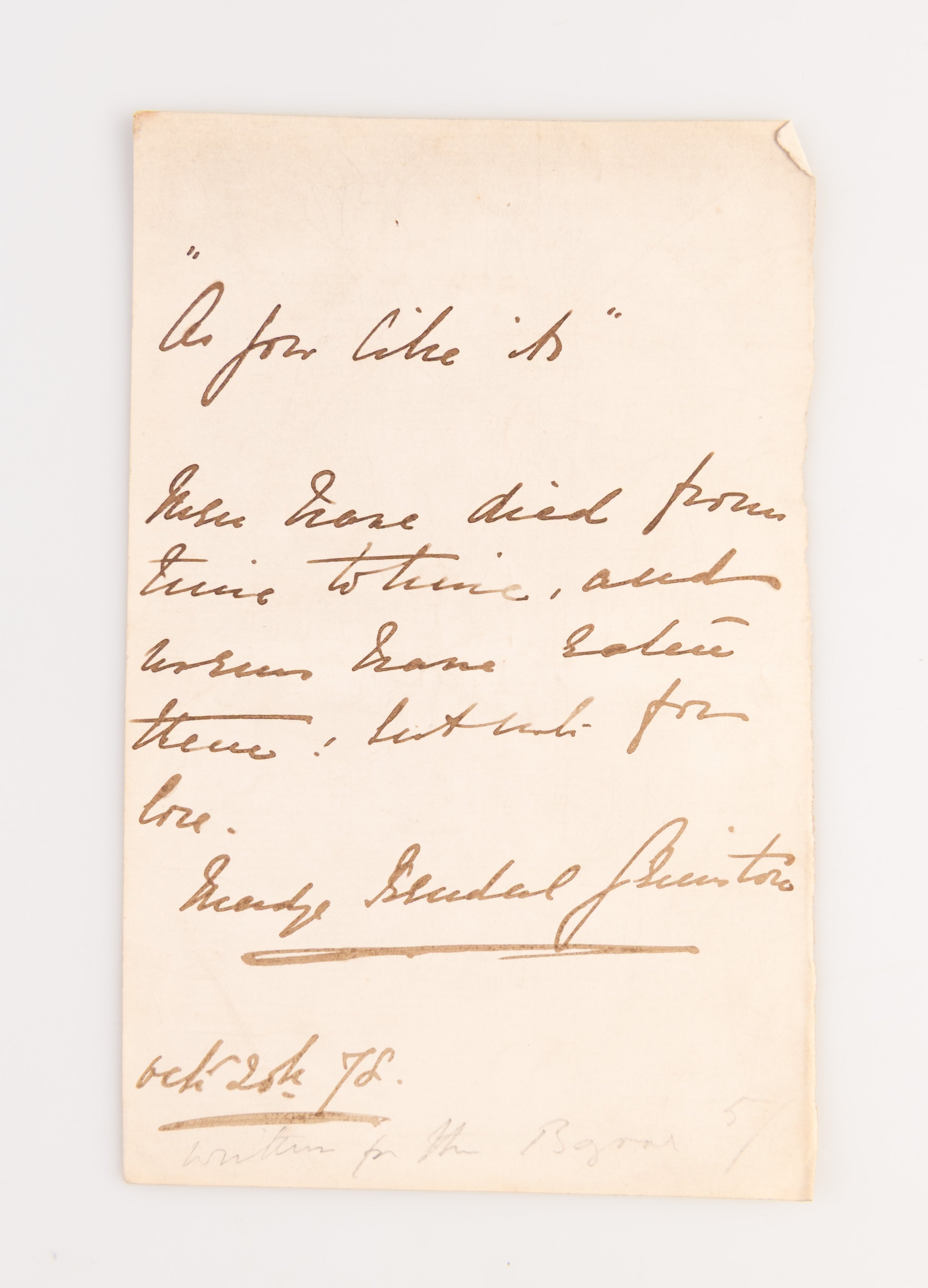 Autograph Quotation Signed (
