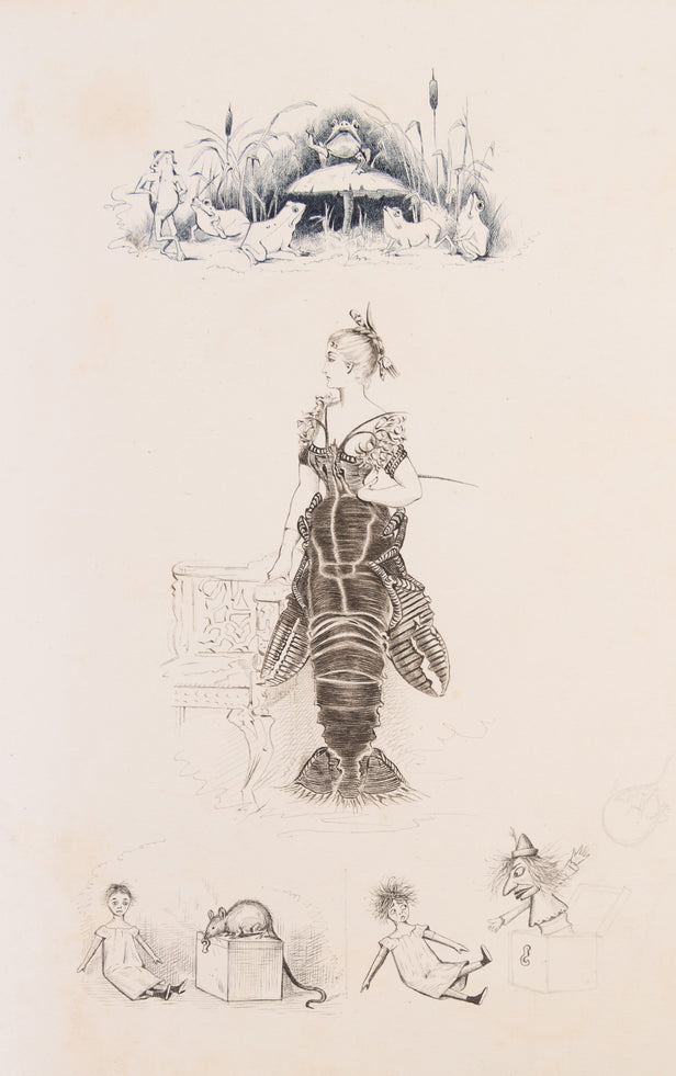 Album of whimsical drawings, late 19th century,