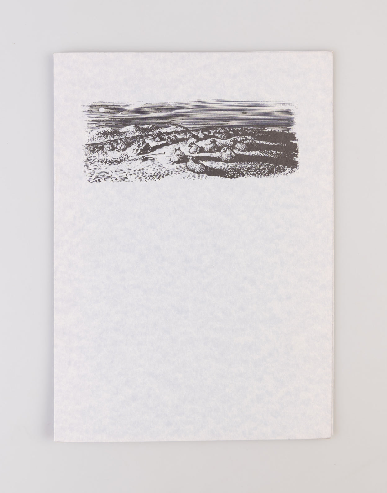 A Winter Solstice, with an illustration by Timothy Engellund of shepherds and sheep in a field under the moon,