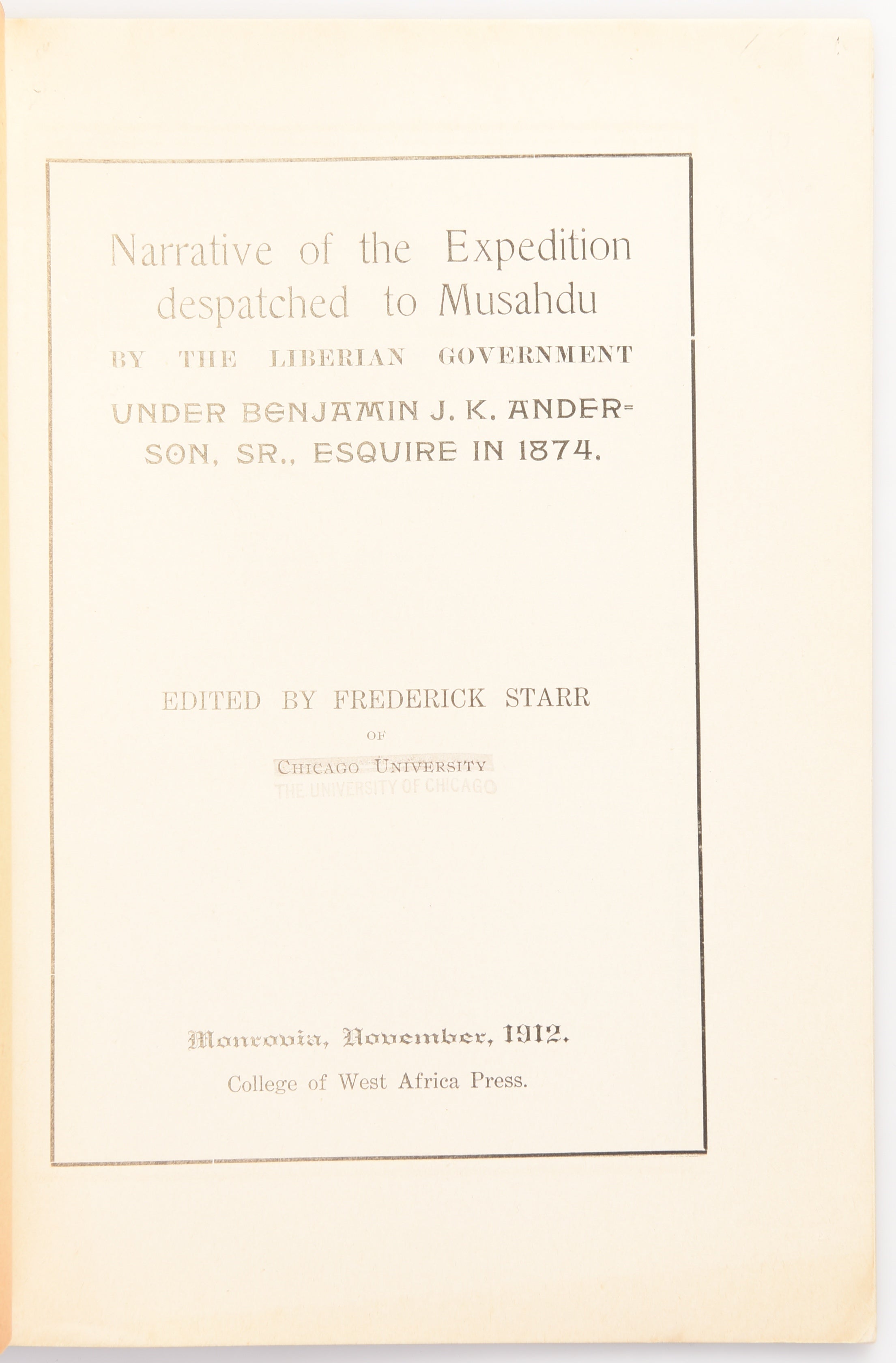 Narrative of the Expedition Despatched to Musahdu ...