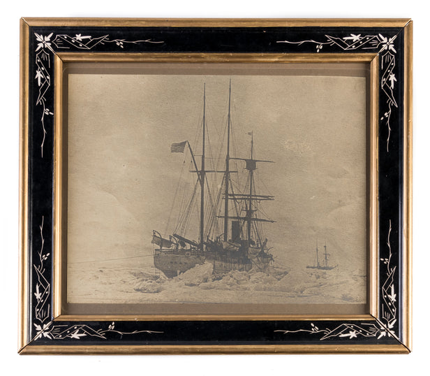 Photograph of USRCs Bear and Thomas Corwin in the Arctic ice.